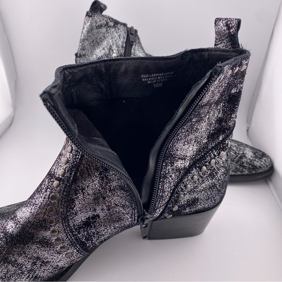 Charles by Charles David Ankle Fine Leather Ankle Boots in Silver and Black - Picture 2 of 8